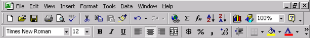 old excel ribbon