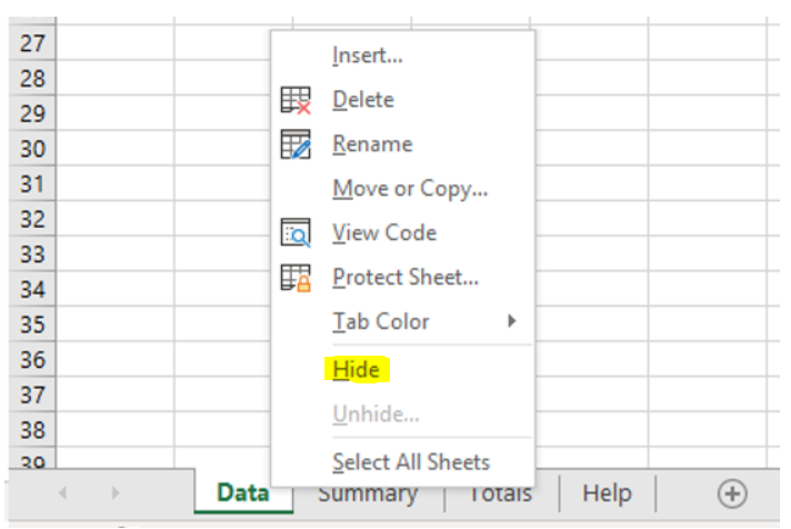 worksheet commands step 9